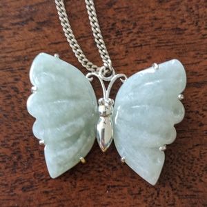 Jade butterfly necklace